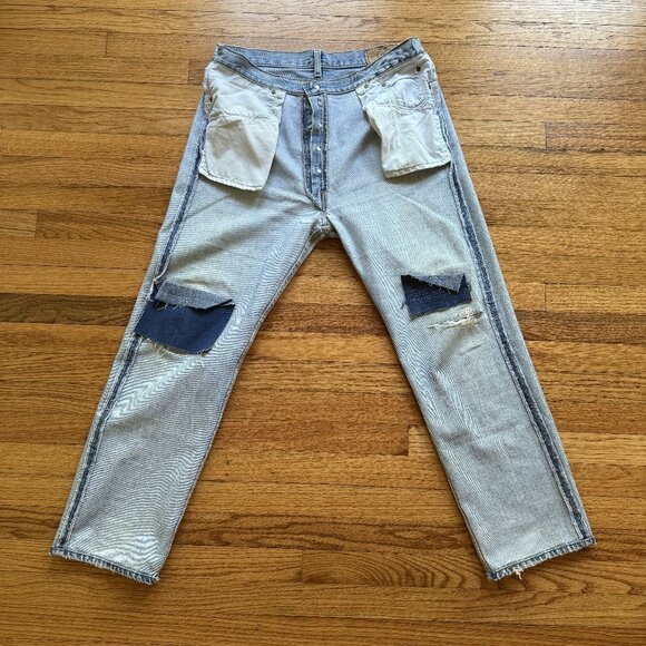 Vintage Levis 501 Jeans Men 36x30 Blue Denim Jean Distressed (Tag38x30) - Picture 3 of 6